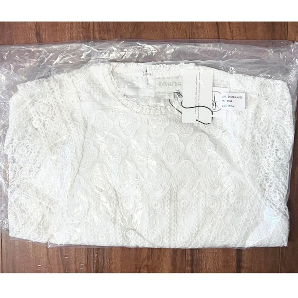 NWT DIVINE HERITAGE Lace Puffed Long Sleeve Ruffle High Neck Victorian Blouse S - Picture 4 of 5